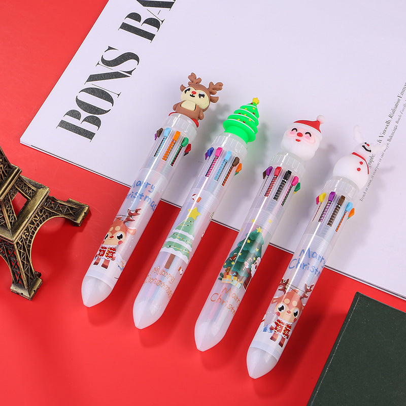 Wholesale Plastic Christmas Color Pen Ballpoint Pen